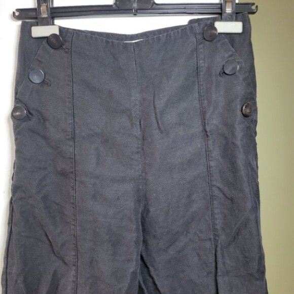 ARITZIA wilfred sailor linen high waist wide leg pants black size 0 - Picture 2 of 11